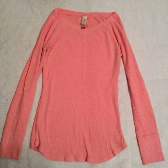Neon orange/ bright coral long sleeve thermal - Picture 2 of 5
